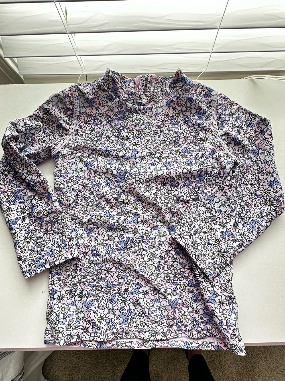 Shade critters girls rash guard bathing suit top size 3T lilac floral print